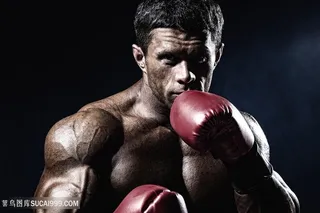 打拳击的运动员写真高清图片