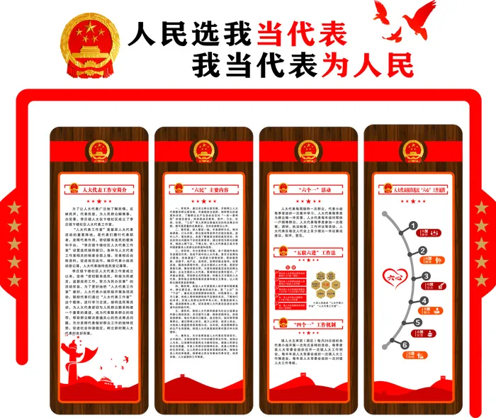 红色  现代  背景墙  人民选我当代表  我当代表为人民cdr矢量模版下载