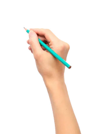 免抠实物右手拿彩色铅笔绘画素材摄影