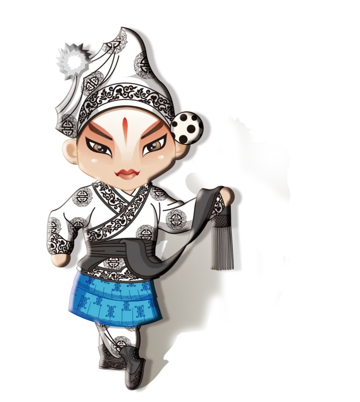 卡通京剧戏剧人物脸谱插画PNG图片 国潮中国风Q版戏剧人物PS素材