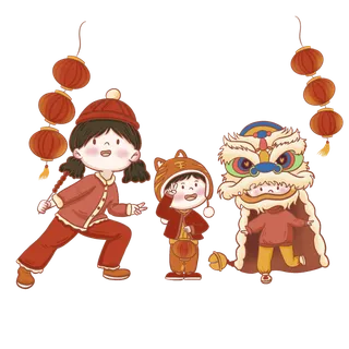 虎年新年春节过年场景逛庙会