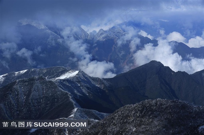 四川牛背山大山风景素材