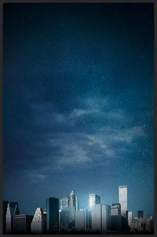 城市星空夜晚  星空 城市
