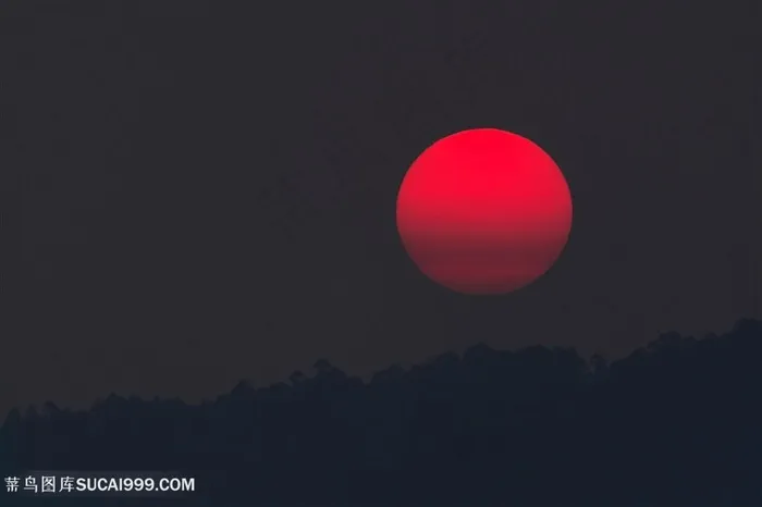 红色夕阳天空风景图片