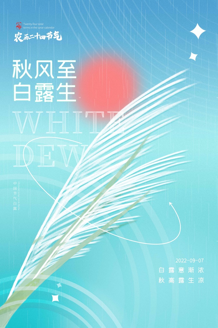 大气白露节气宣传海报图片psd模版下载