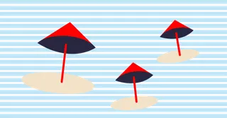 雨伞插画小清新