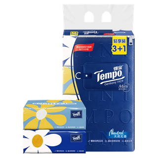 得宝天然无香抽取式面巾纸（Mini系列）80抽x(3 1)包超市商品白底图免抠实物摄影png格式图片透明底
