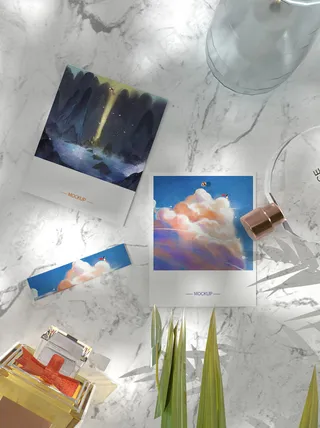 唯美国潮风中式照片智能贴图样机