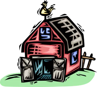 仓库红色卡通素材