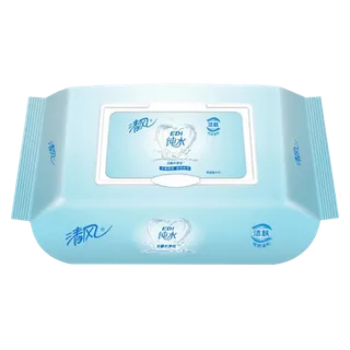 清风纯水湿巾80片(新老包装随机)超市商品白底图免抠实物摄影png格式图片透明底