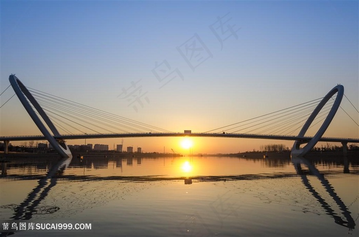 日落南京眼美丽建筑大桥
