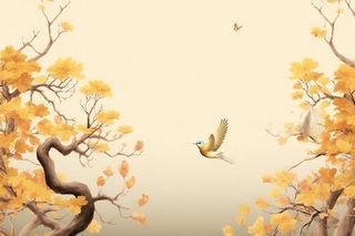 中国风秋季落叶简约背景