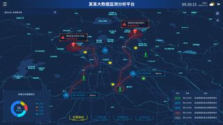 深色科技感酷炫可视化数据大屏仪表盘驾驶舱UI界面PSD模板素材