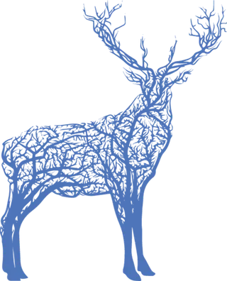 卡通创意鹿线稿免扣png