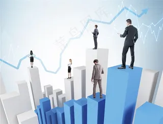 蓝色简约商务企业宣传海报背景