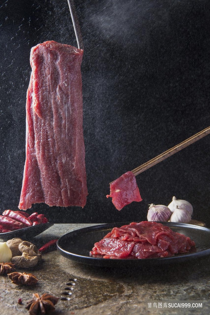精选锁鲜限量牛肉片火锅荤菜图片素材