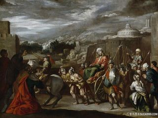 骑士将军道路油画风景画