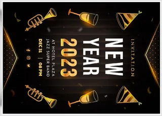 兔年2023新年矢量海报