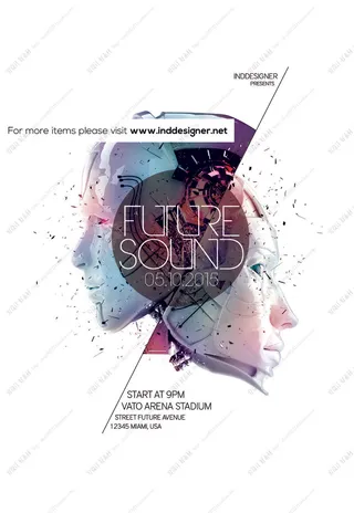 科技感多边形海报模板