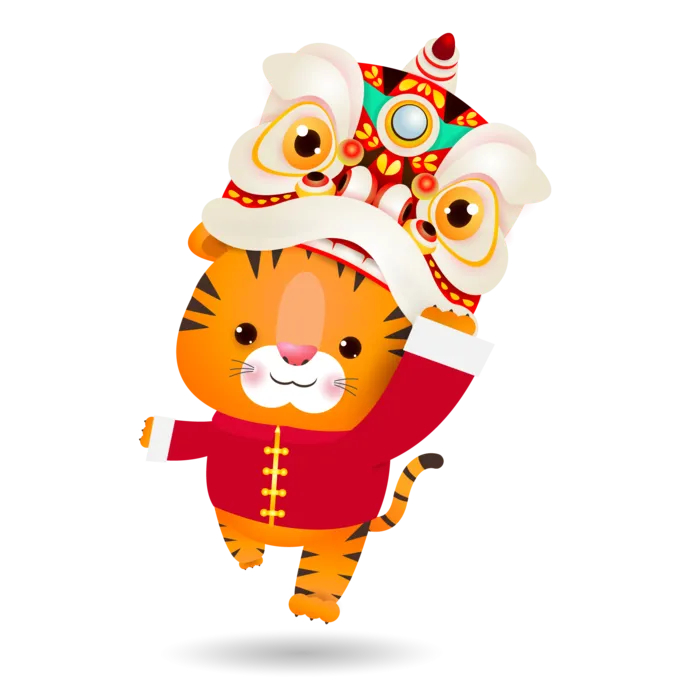 2022虎年卡通老虎形象拜年图案素材图片插图素材