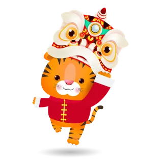 2022虎年卡通老虎形象拜年图案素材图片插图素材