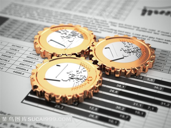 黄金齿轮硬币图像