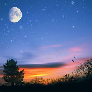 唯美山林景色图