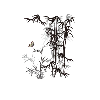 竹子水墨画中国风国画墨水书法竹子画