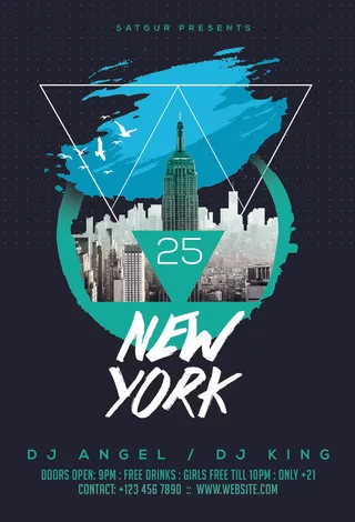 科技感多边形海报模板