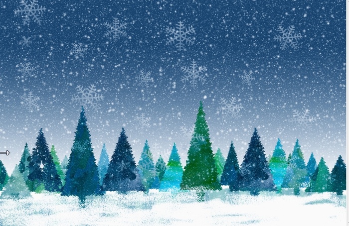 圣诞节雪花风景装饰背景墙