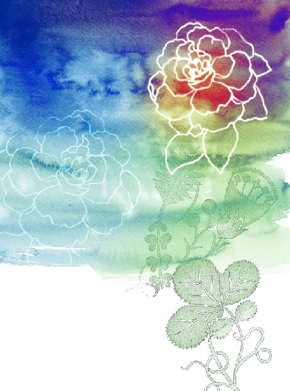 彩色油画花卉背景墙psd模版下载