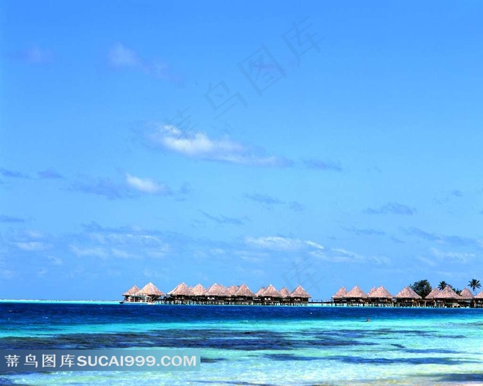 海边的小屋素材图片