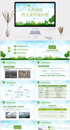 人类面临的主要环境问题PPT模板预览图