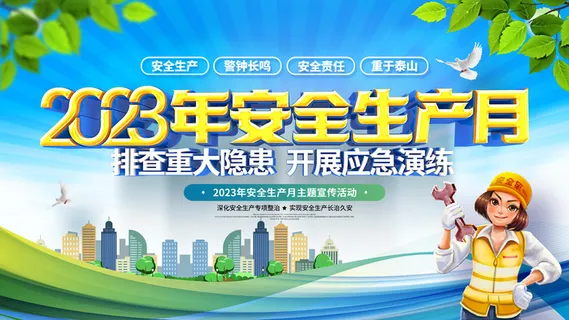 安全生产月蓝正