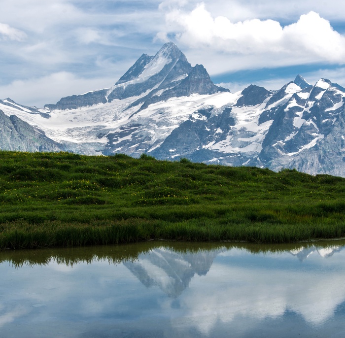 冬天高山山水风景