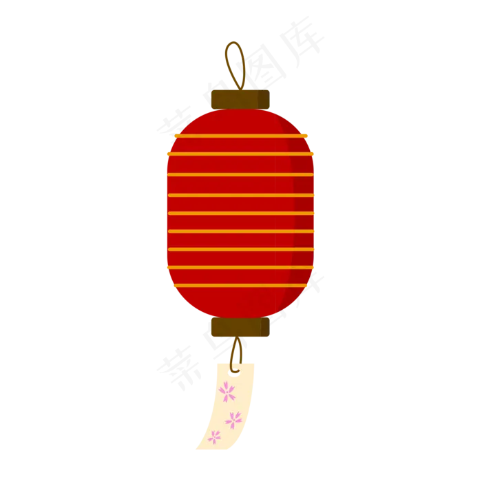 中国风 手绘 卡通元素 传统 复古红 灯笼装饰 PNG 免抠 