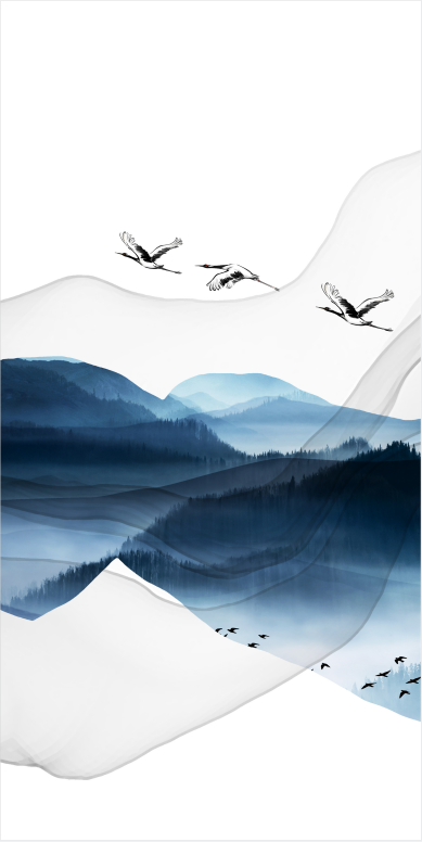 轻奢北欧现代简约大气吉祥鸿运当头山水一帆风顺波浪波纹装饰画