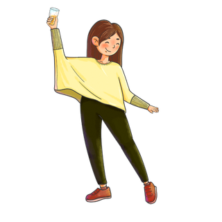 时尚啤酒节干杯庆祝人物元素插画