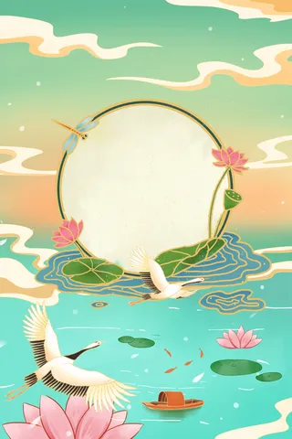 中式古典国潮来袭海报展板宣传背景图PSD设计PS模板素材