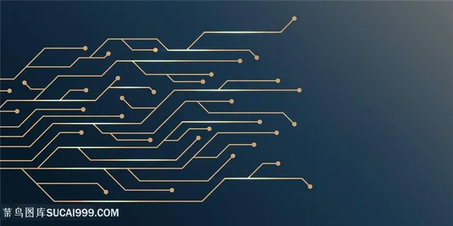 质感金色的电路板图