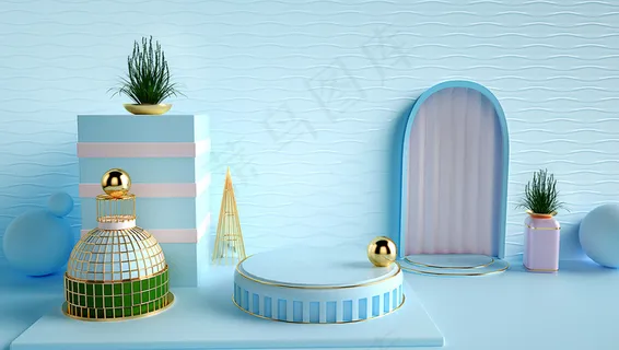 C4D电商场景模型渲染背景