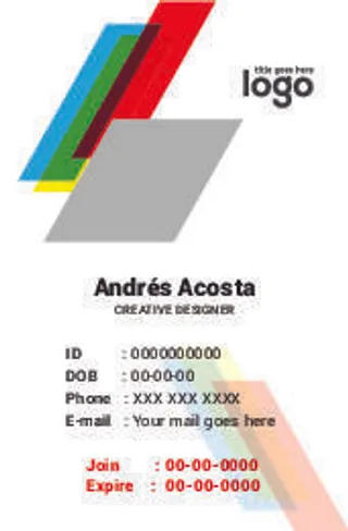 彩色工作证名片