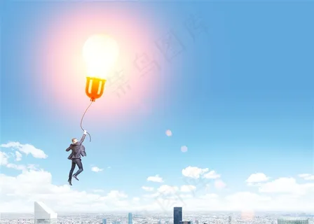 创意灯泡与商务人士高清图片
