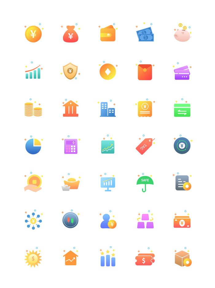 彩色icon手机线性小图标UI素材AI矢量图psd设计源文件app菜单分类psd模版下载