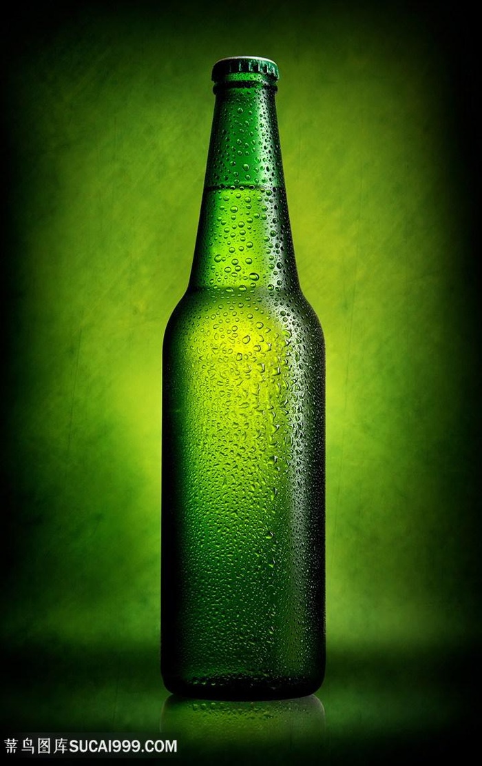 绿色光影水珠绿色啤酒图片