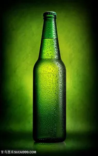 绿色光影水珠绿色啤酒图片
