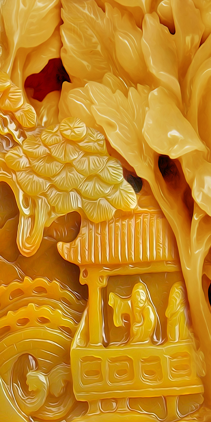 壁画 仿3D背景 油画