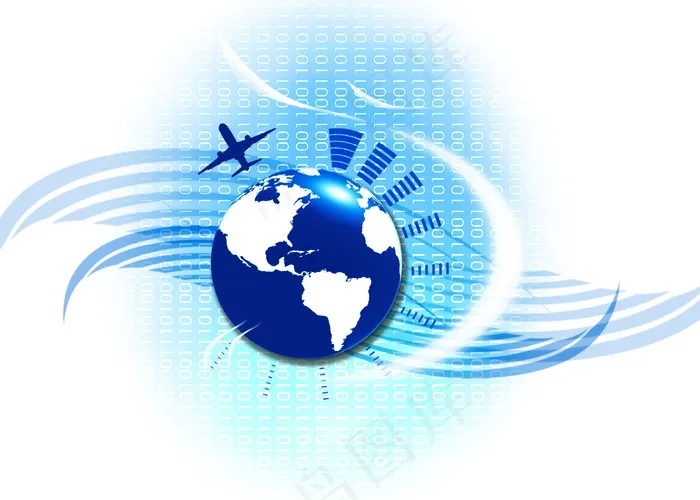 蓝色商务旅行背景图片