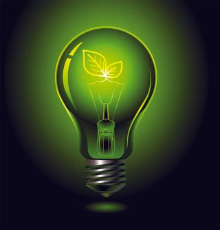 绿色环保灯泡图片