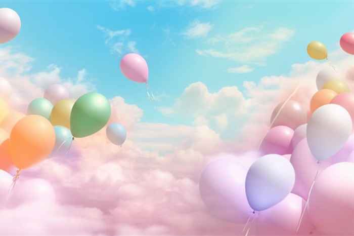 彩色天空浪漫气球背景(1344x896)
